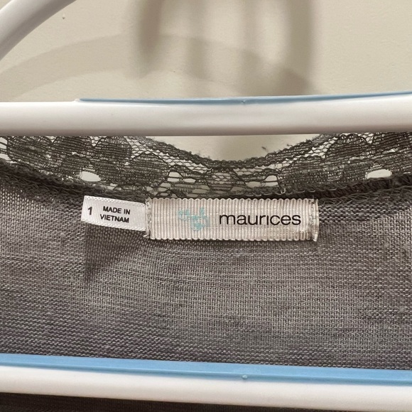 Gray long line open front cardigan - Picture 5 of 7